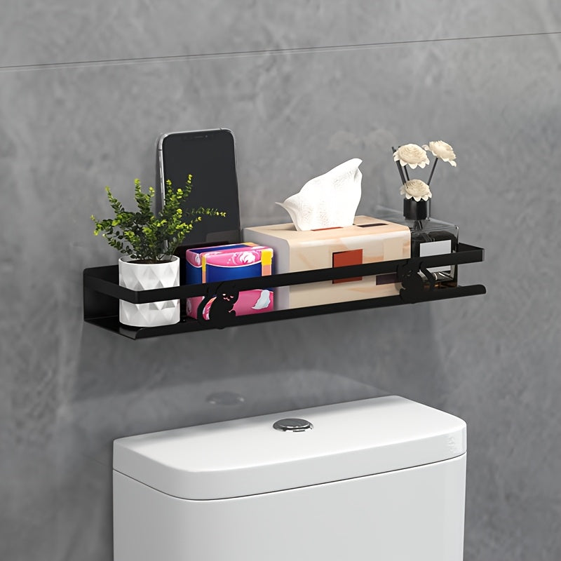 NoDrill Black Bathroom Storage Rack: The Space-Saving Gamechanger