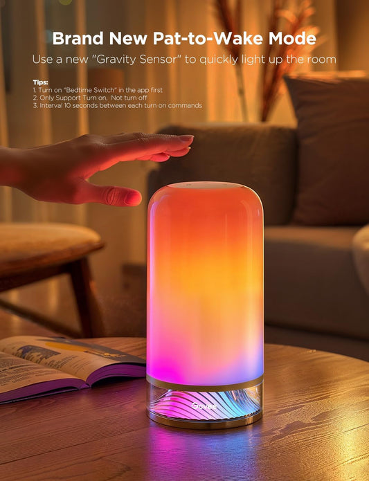 Smart RGBIC Table Lamp with 64 Scenes, Voice Control & Music Sync