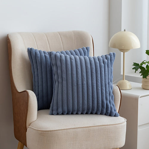 Luxury Plush Faux Fur Pillow Covers with Zipper Closure | Set of 2