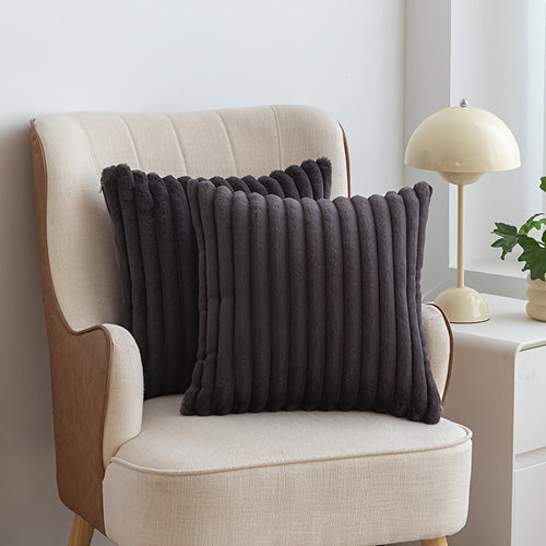 Luxury Plush Faux Fur Pillow Covers with Zipper Closure | Set of 2