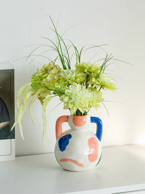 Handpainted Abstract Ceramic Vase