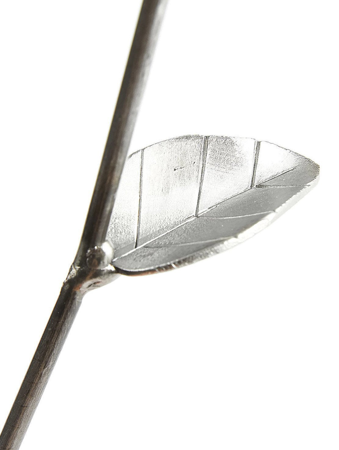 Welded steel roses with protective lacquer finish for lasting beauty
