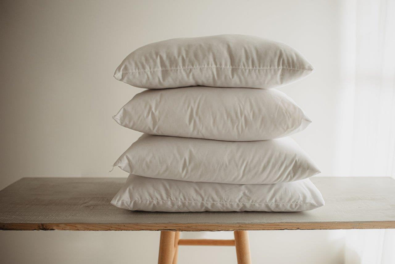 Down Alternative Hypoallergenic Pillow Insert Cotton Cover | 10x10 |