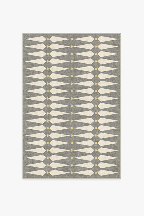 Designer Grey and Cream Geometric Rug with Yellow Accents – Jonathan Adler