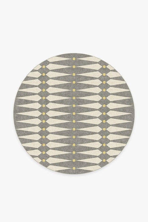 Designer Grey and Cream Geometric Rug with Yellow Accents – Jonathan Adler