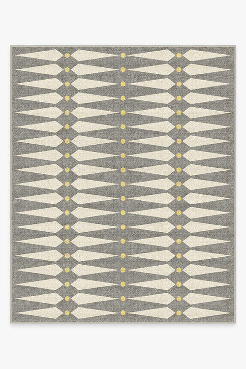 Designer Grey and Cream Geometric Rug with Yellow Accents – Jonathan Adler