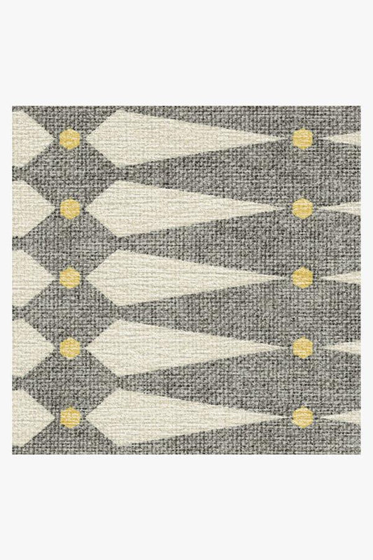 Designer Grey and Cream Geometric Rug with Yellow Accents – Jonathan Adler