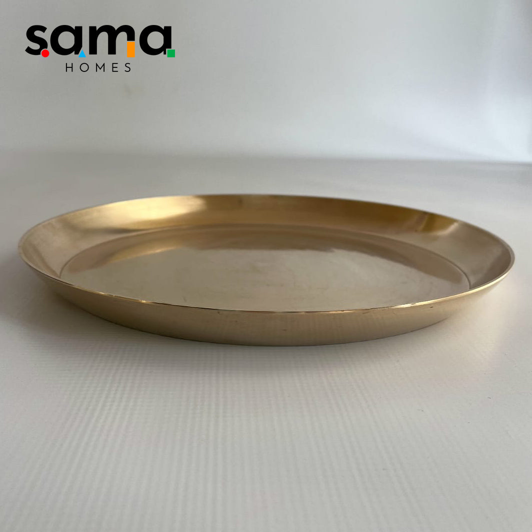 Matte Finish Traditional Bronze Thaali Plate for Daily or Festive Use