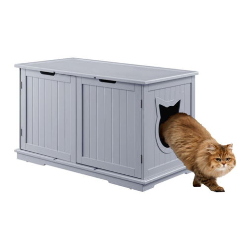 Cat Litter Box Enclosure Furniture | Hidden Cat Washroom & End Table