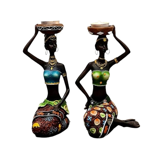 Handmade Iron Tribal Lady Candle Holder
