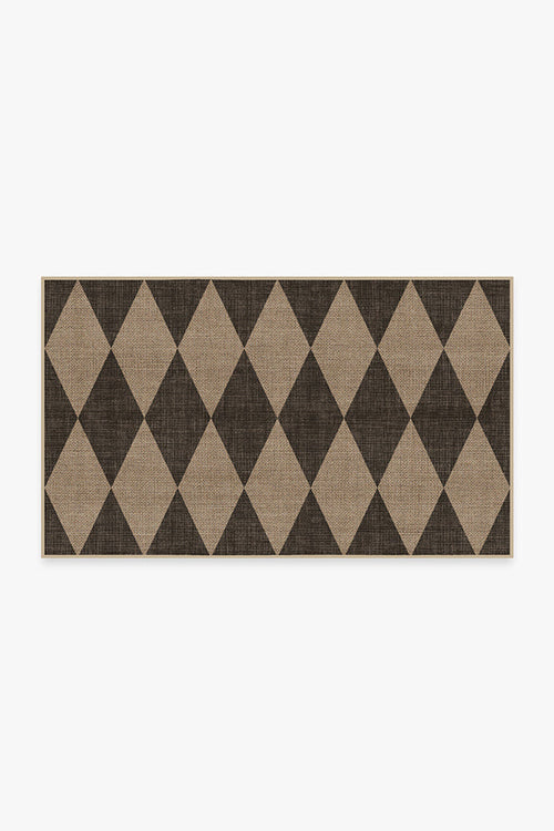 Stylish Printed Chenille Black Re-Jute Rug
