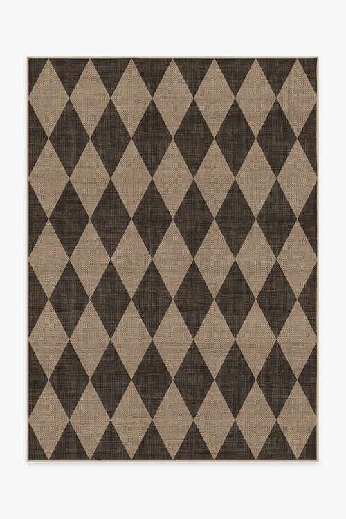 Stylish Printed Chenille Black Re-Jute Rug