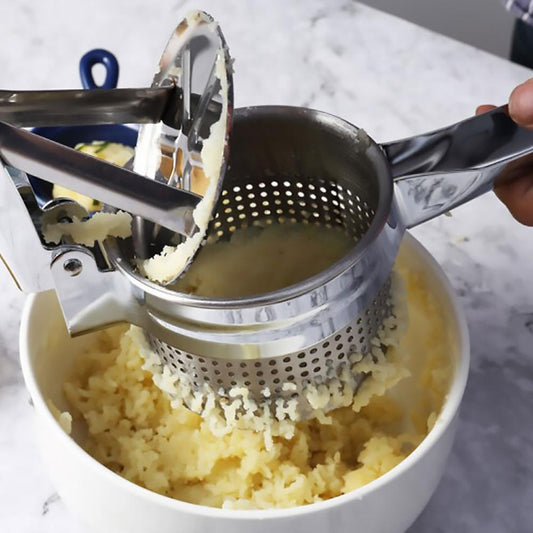Premium Stainless Steel Potato Masher – Heavy-Duty Food Crusher for Smooth, Even Results