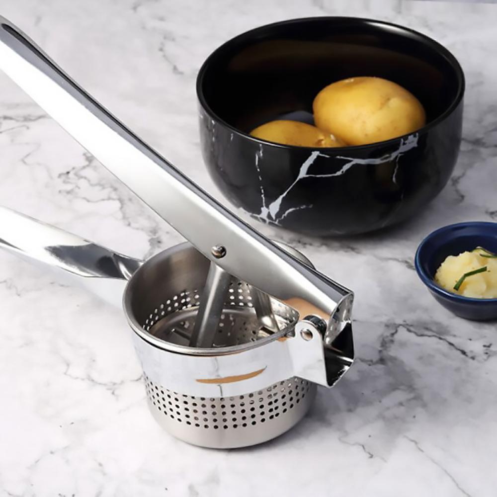 Premium Stainless Steel Potato Masher – Heavy-Duty Food Crusher for Smooth, Even Results