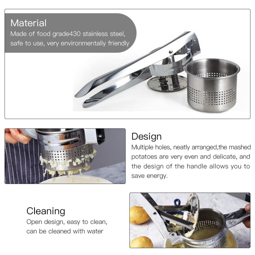 Premium Stainless Steel Potato Masher – Heavy-Duty Food Crusher for Smooth, Even Results