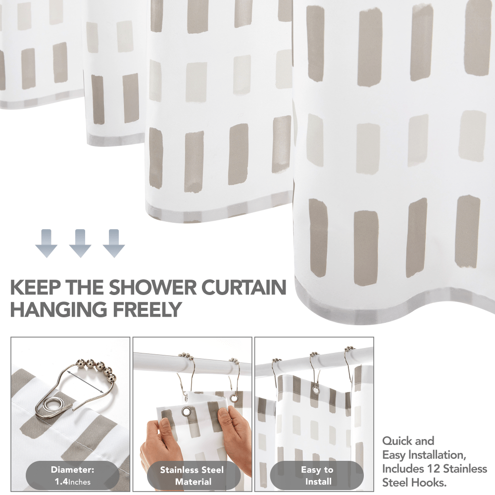 Pure Solitude Shower Curtain with Easy-Care Fabric