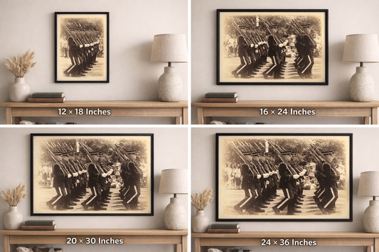 Honor Guard Procession – Sepia Military Ceremony Fine Art Print