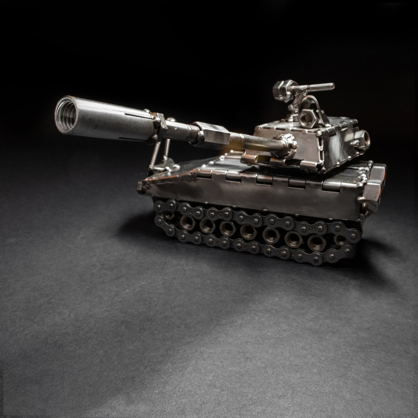Welded Steel Military Tank Figurine