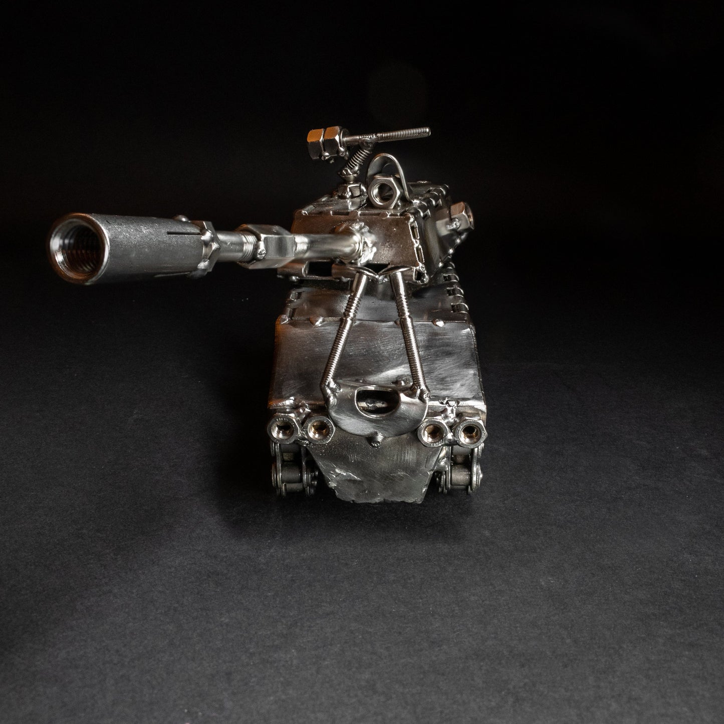 Welded Steel Military Tank Figurine