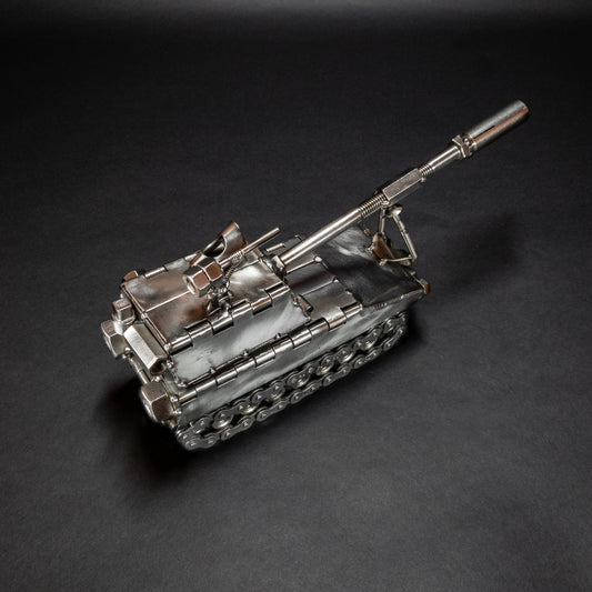 Welded Steel Military Tank Figurine