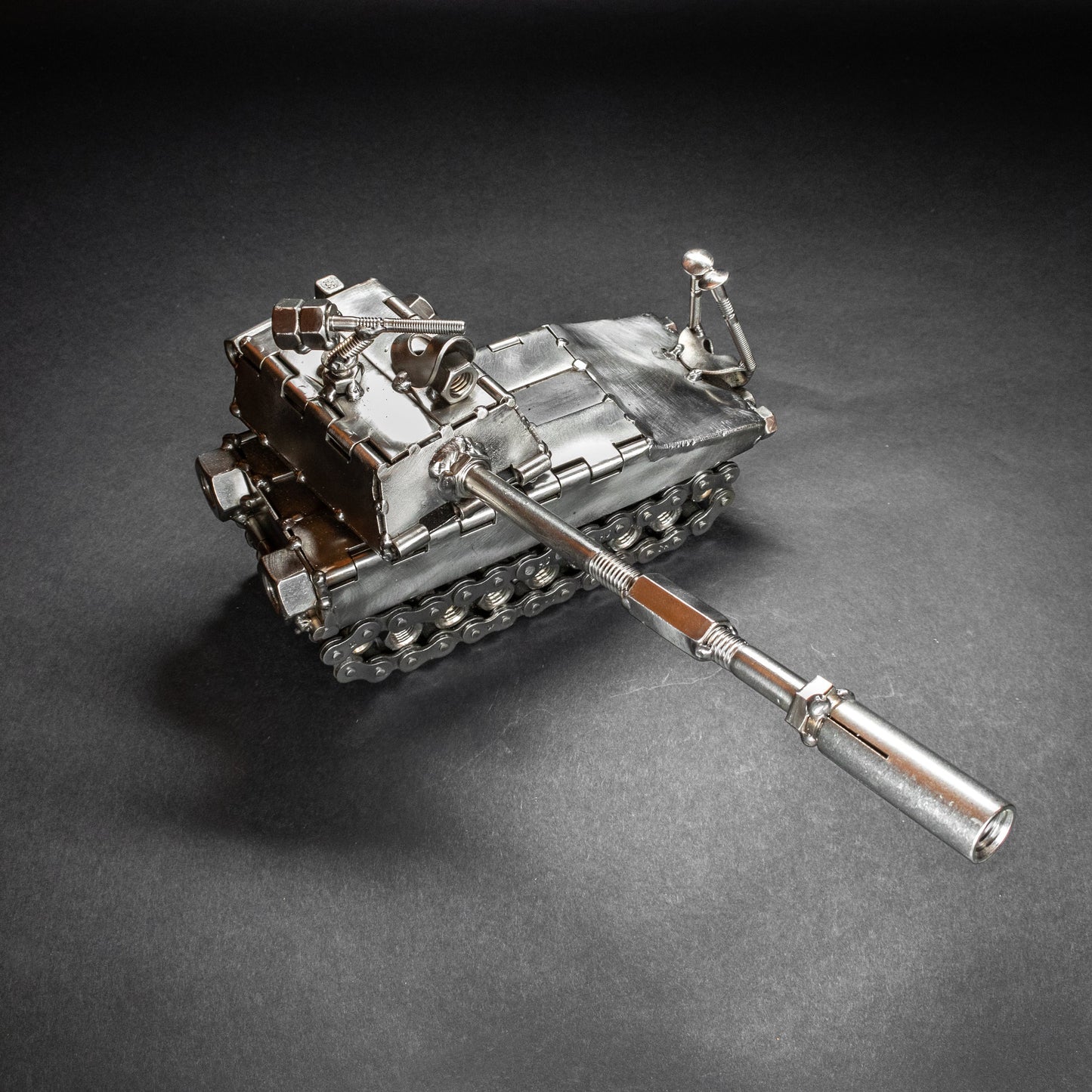 Welded Steel Military Tank Figurine