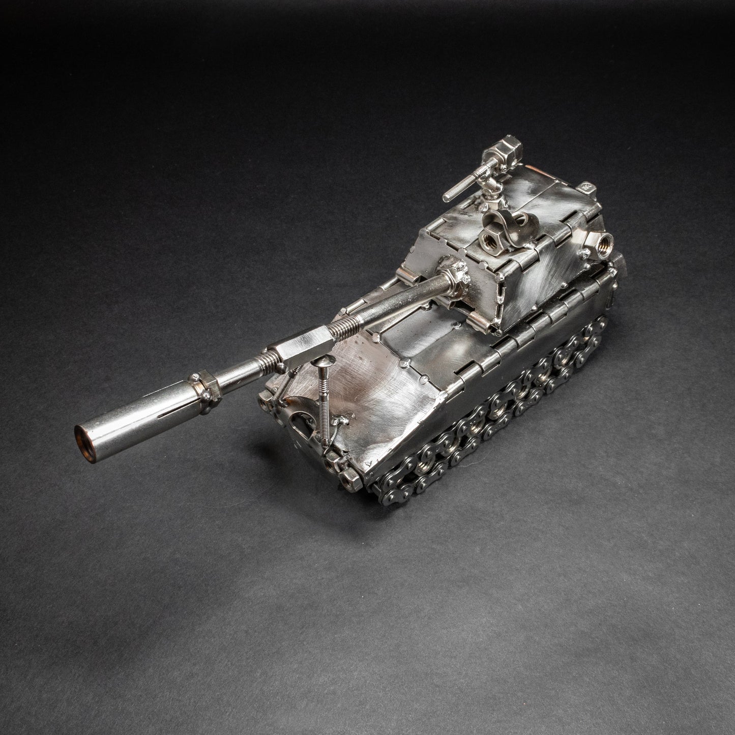 Welded Steel Military Tank Figurine