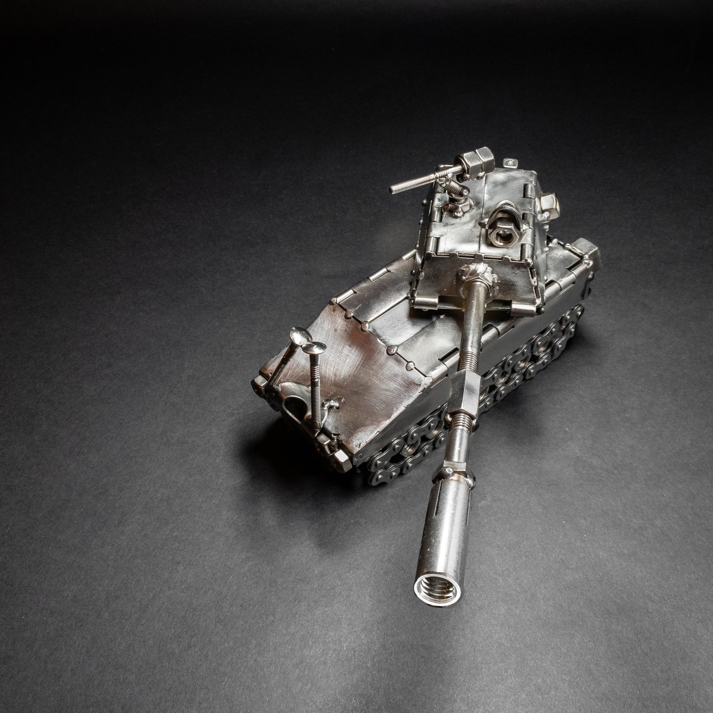Welded Steel Military Tank Figurine