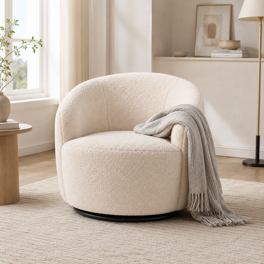 Cozy Teddy Fleece 360° Swivel Lounge Chair