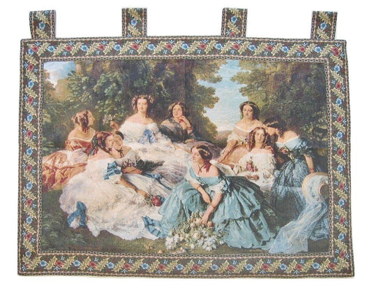 Authentic Needle-Stitched Woven Wall Hanging with Border & Loops