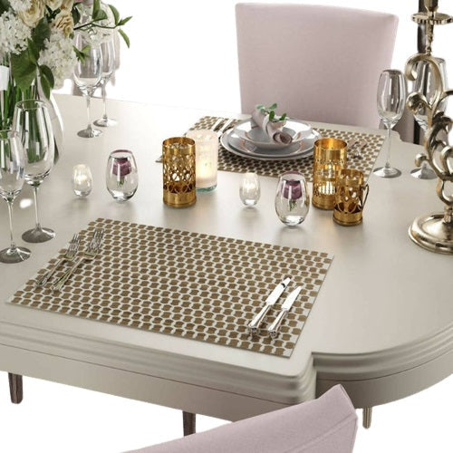 Bowtie Placemat Set, Neutral Place Setting, Unique 2D Wood Design - 2