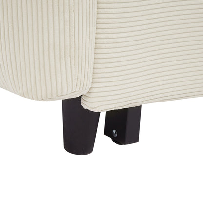 Avery Mid-Century Beige Loveseat Sleeper with Adjustable Backrest