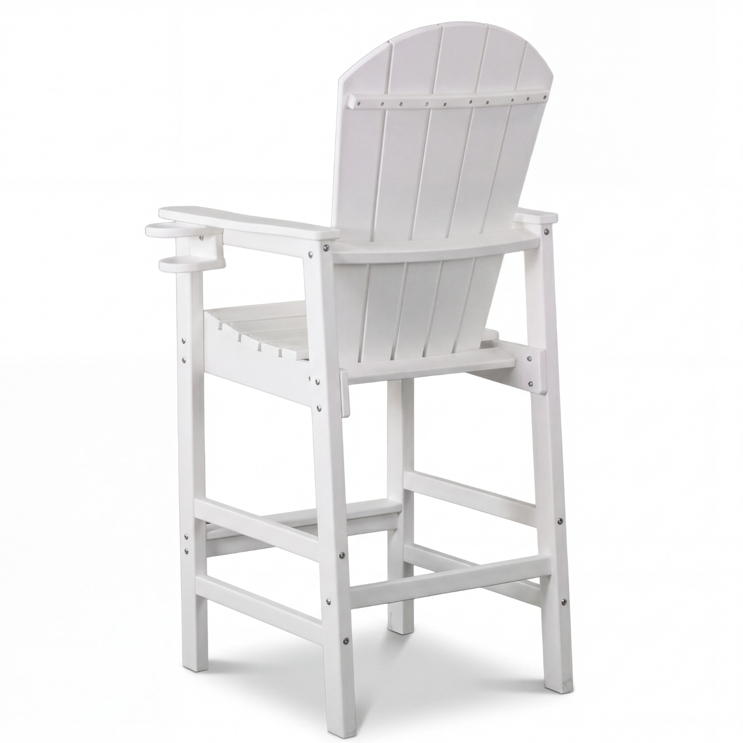 All-Weather HDPE Bar Height Adirondack Chair with Cup Holder