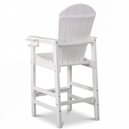 All-Weather HDPE Bar Height Adirondack Chair with Cup Holder