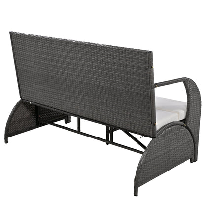 2-in-1 Convertible Outdoor Loveseat/Table Set