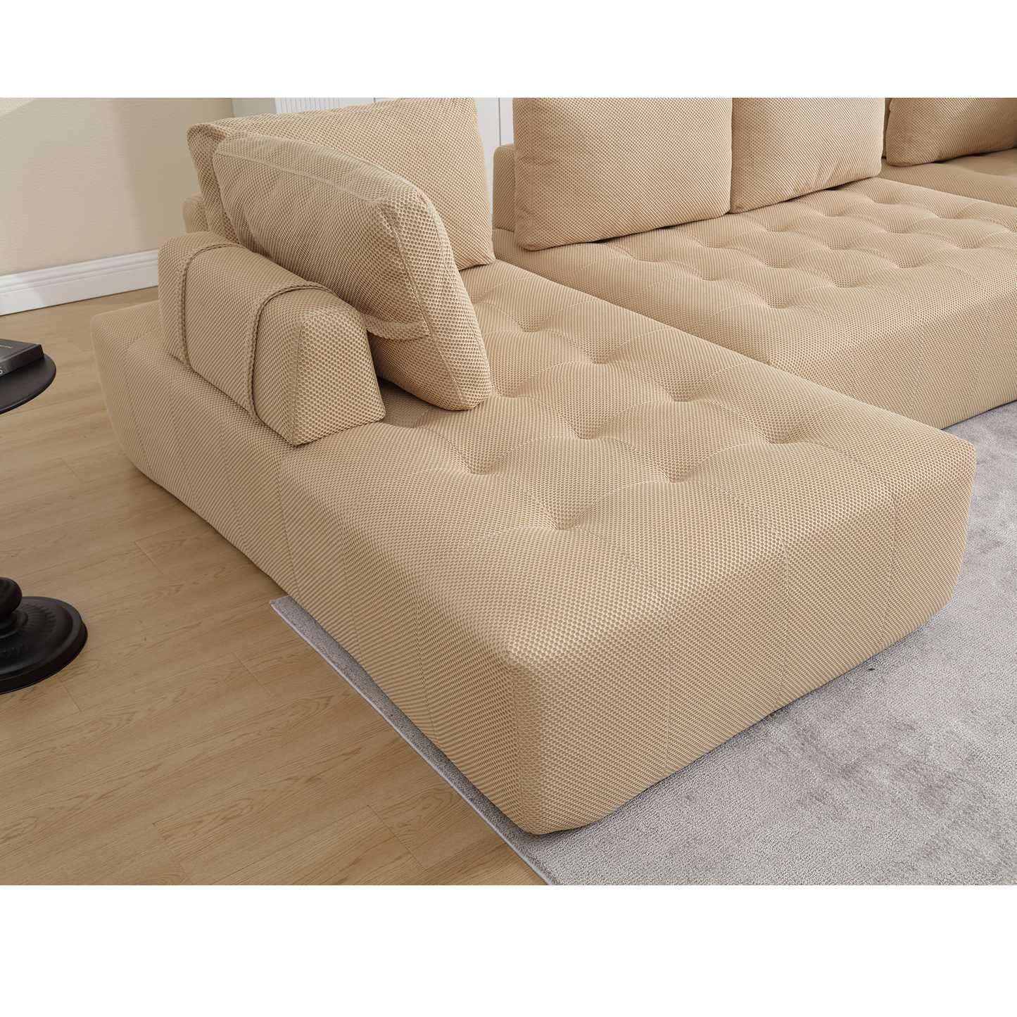 The Khaki Upholstered Cloud U-Shaped Deep-Seat Sectional