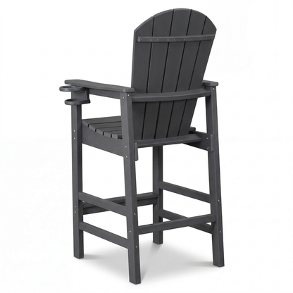 All-Weather HDPE Bar Height Adirondack Chair with Cup Holder