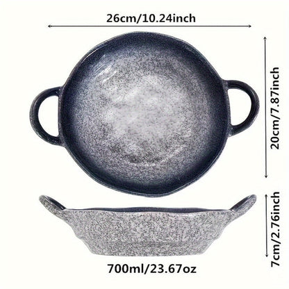 Octagonal Double Ear Ceramic Plate Set – Stylish & Functional