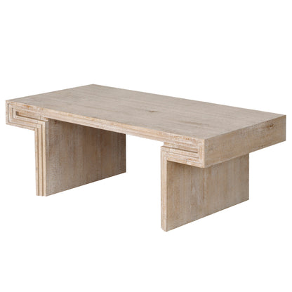 American Vintage Industrial Coffee Table, Premium Reclaimed Wood Replica