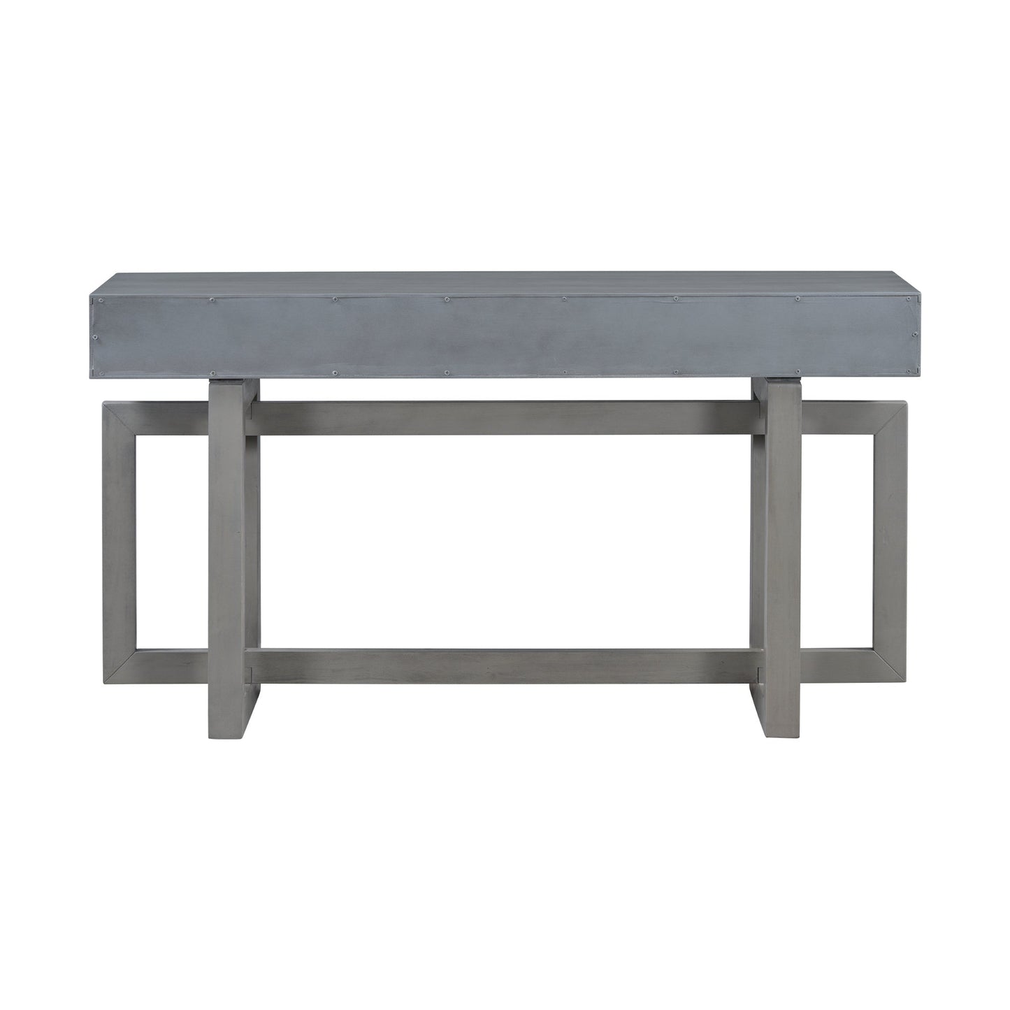 Antique Gray Three-Drawer Console Table