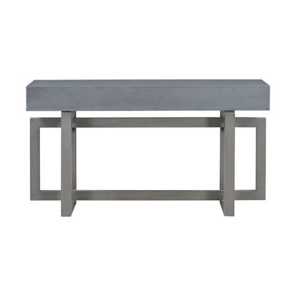 Antique Gray Three-Drawer Console Table