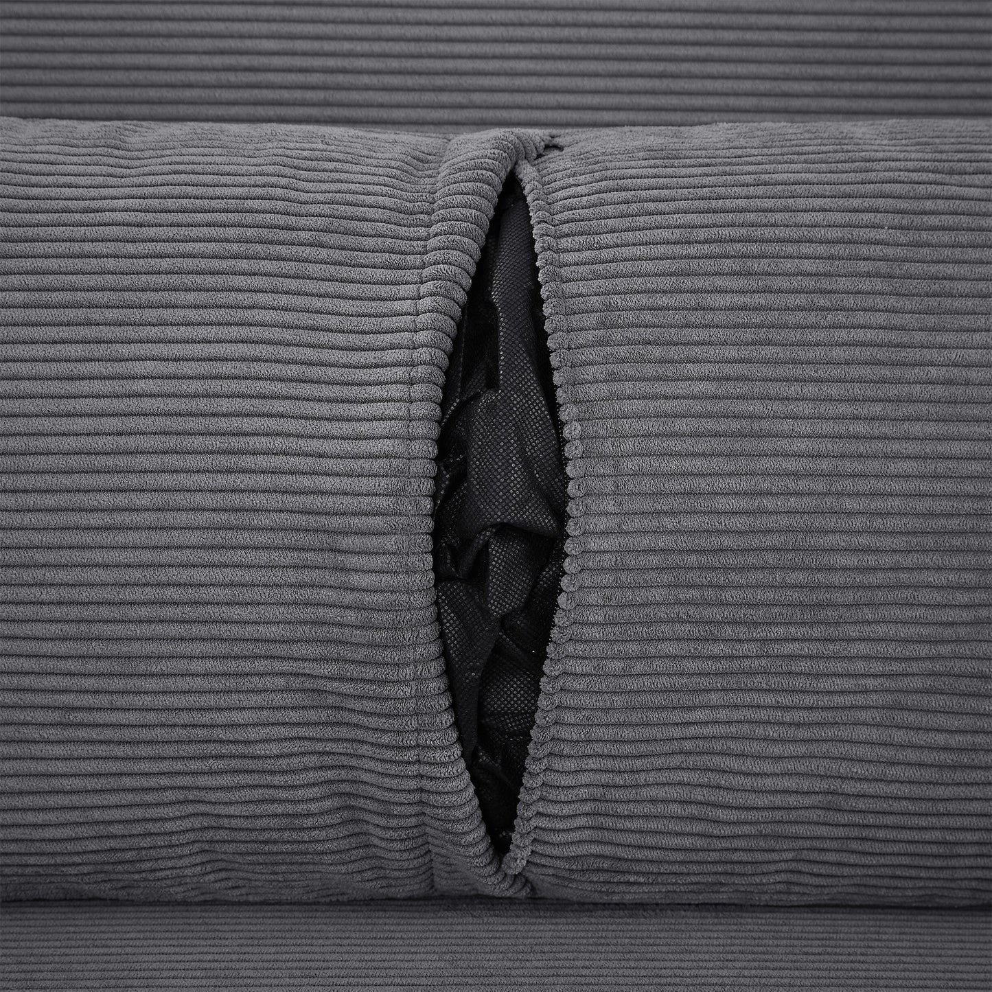 Hudson Modern Dark Grey Loveseat Sleeper in Textured Corduroy