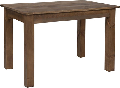 Solid Pine Farm Dining Table in Antique Rustic Finish