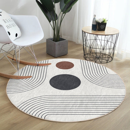 Abstract Minimalist Circular Rug