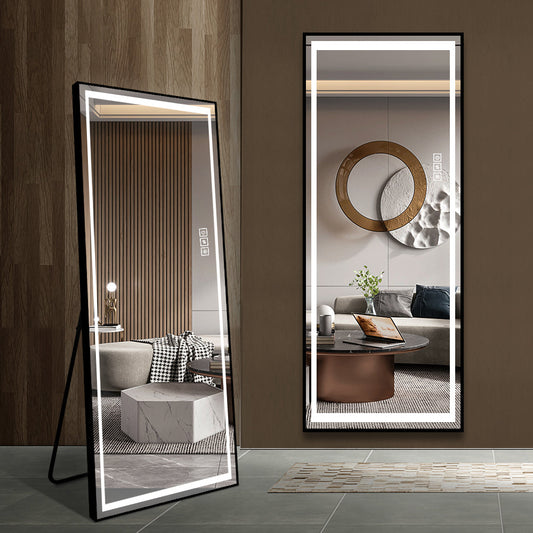 65" Modern Full-Length Mirror | Wall-Mounted or Freestanding LED Mirror