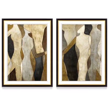 Hand-Painted Abstract Figure Canvas – Minimalist Modern Wall Art