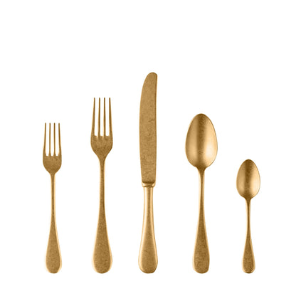 5-PIece Italian Titanium-Coated 18/10 Stainless Steel Flatware