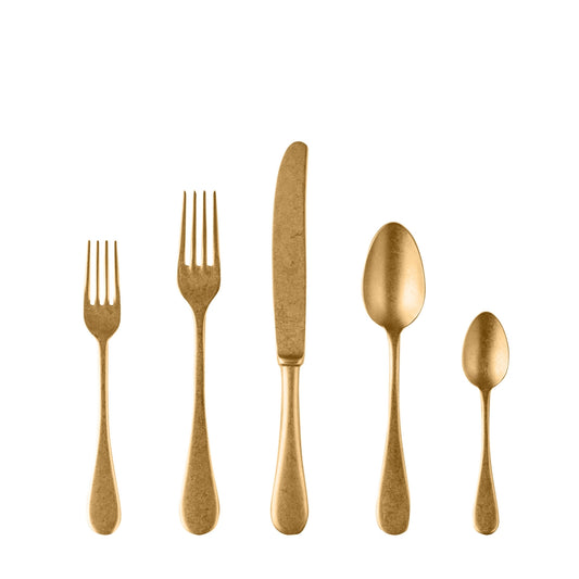 5-PIece Italian Titanium-Coated 18/10 Stainless Steel Flatware