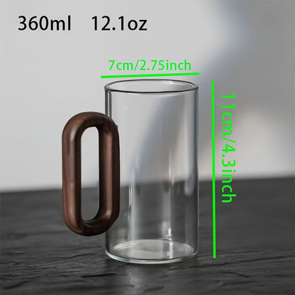 Curated Sip Glass Mug Set with Natural Walnut Handle | Sustainable & Stylish