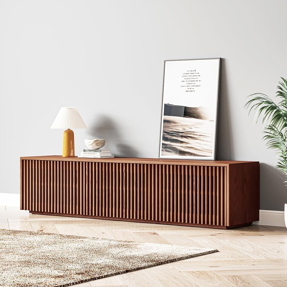 Mid Century Solid Wood Media Cabinet