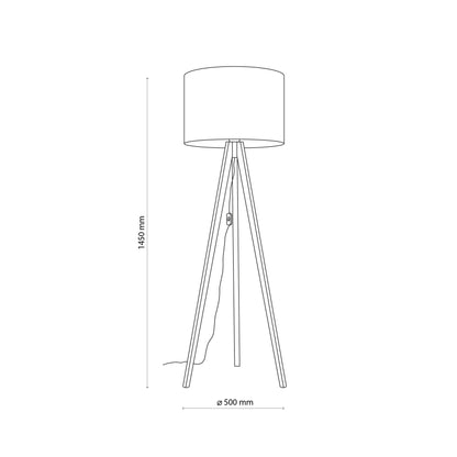 White Natural Wood Standing Lamp – Elegant Tripod Design